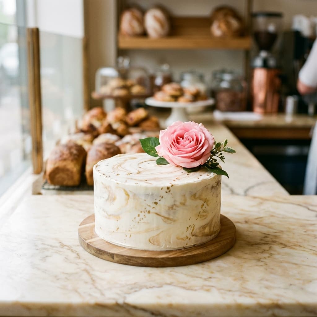 Мраморный с розой