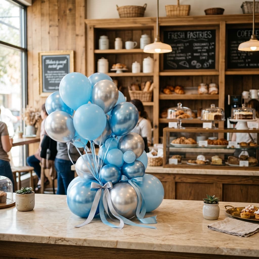 Голубой с серебром