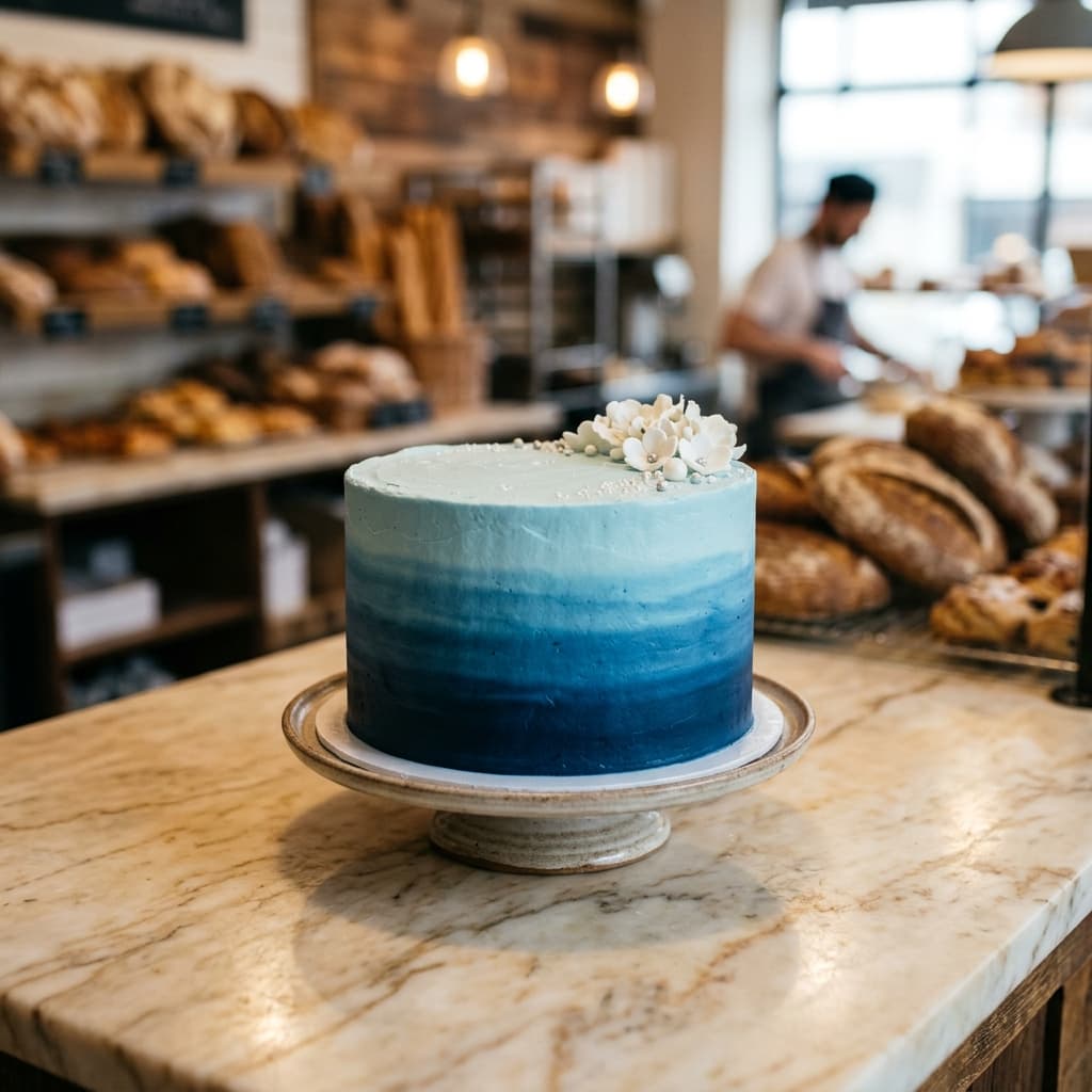 Синий омбре