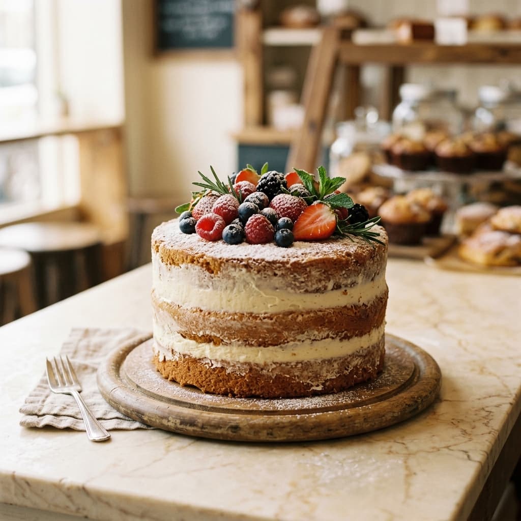 Голый с фруктами