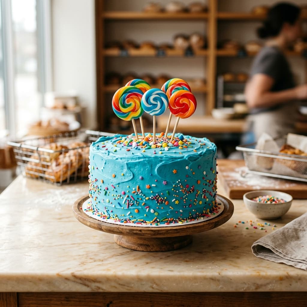 Голубой с конфетами