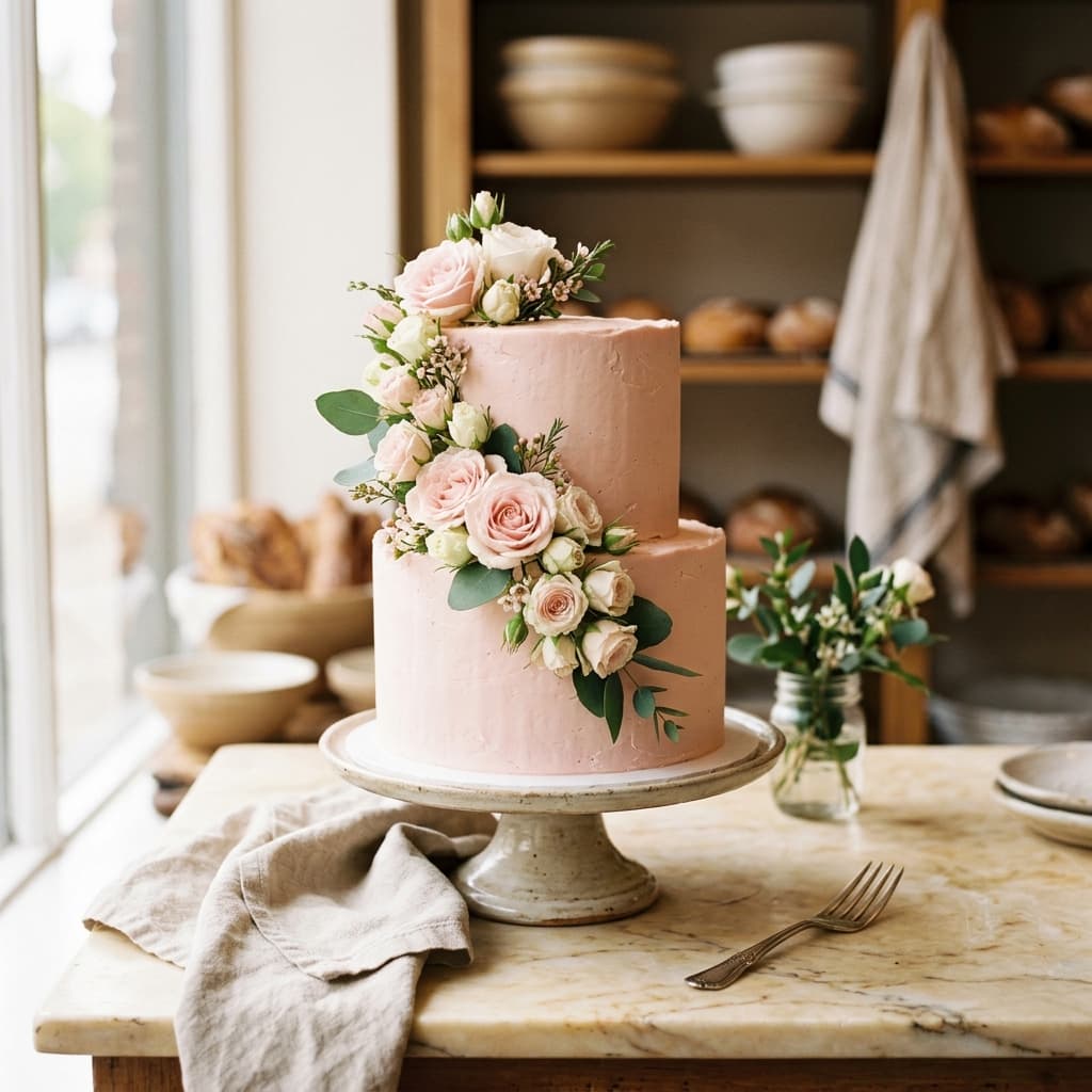 Розовый с цветами